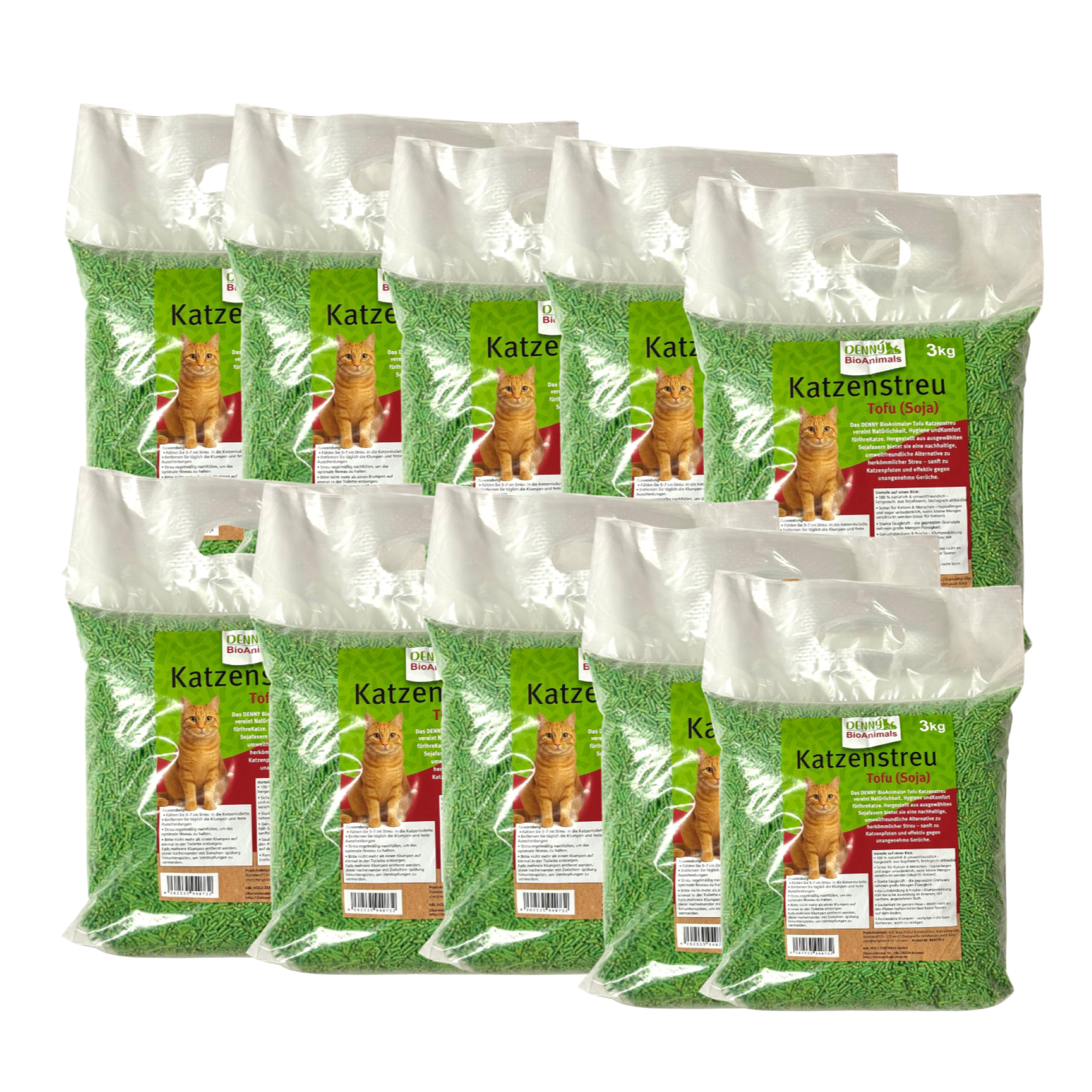 Tofu Katzenstreu 30 kg / 80 L von Denny Bio Animals – Ansicht 1
