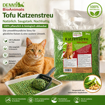 Tofu Katzenstreu 9 kg / 24 L von Denny Bio Animals – Ansicht 2