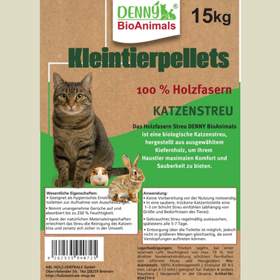 Holzpellets Kleintier- und Katzenstreu 30 kg / 46 L von Denny Bio Animals – Ansicht 6