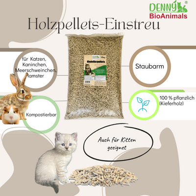 Holzpellets Kleintier- und Katzenstreu 30 kg / 46 L von Denny Bio Animals – Ansicht 4