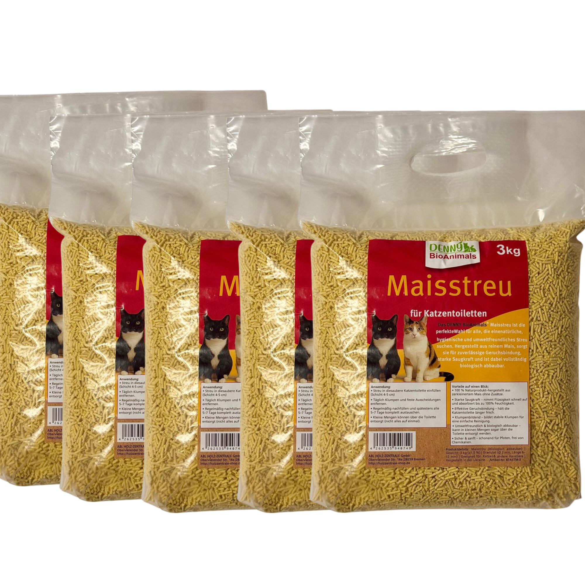 Mais Katzenstreu 15 kg / 40 L von Denny Bio Animals – Ansicht 1