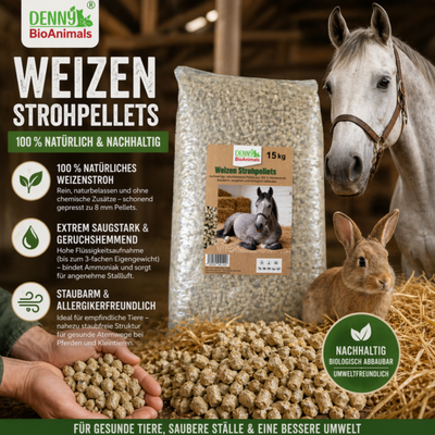 Weizenstreupellets 8 mm – Palette 675 kg (45 Säcke)